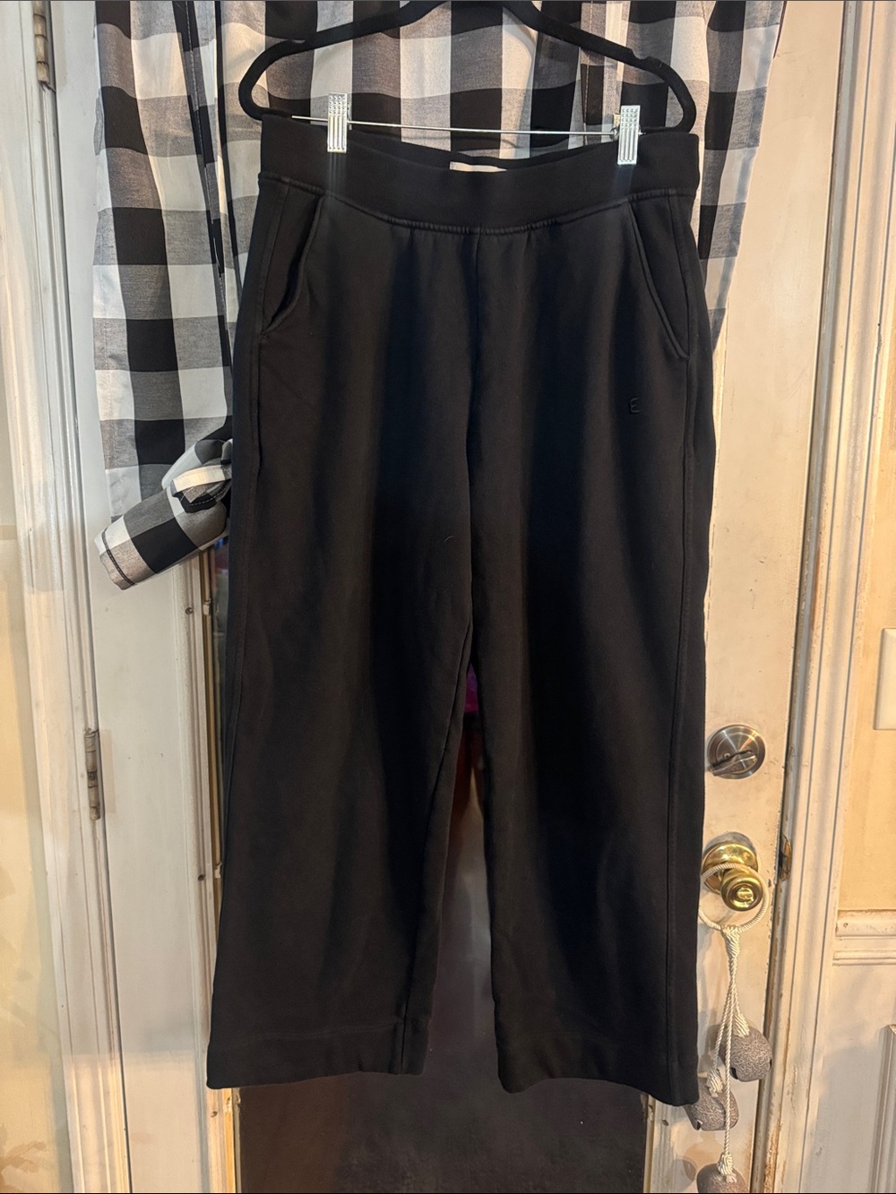 Everlane Black Wide-Leg Pull-On Joggers LARGE
